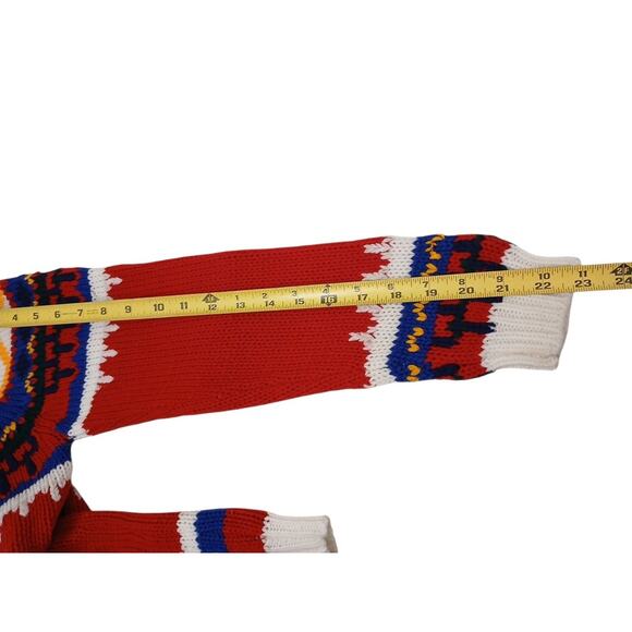 Vintage Handmade Knit Fair Isle Nordic Sweater Sz S/M Boho Granny Ski Lodge Art - Picture 11 of 16